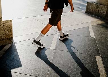 Streetart walking person in Sydney