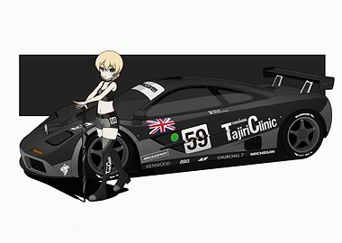 Anime Girl with McLaren F1 GTR