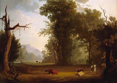 Pastoral Landscape with Cows Painting