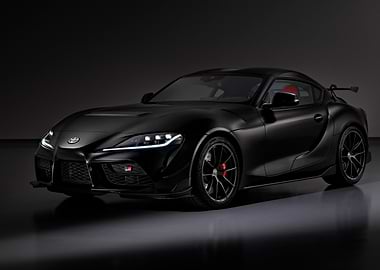 Sleek Black Toyota Supra Sports Car