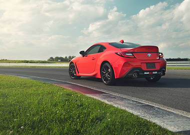 Red Toyota GR86 on Racetrack