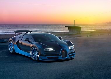 Bugatti Veyron at Sunset