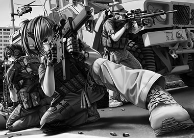 Military Squad in Action