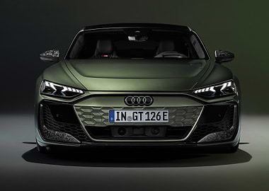 Green Audi e-tron GT Front View