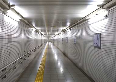 Glistening & Empty Subway Tunnel in Kyoto