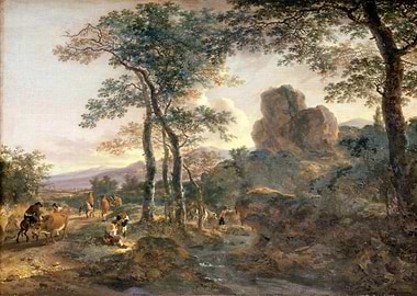 Landscape with Figures and Livestock