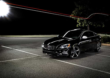 Black Volvo S60 at Night