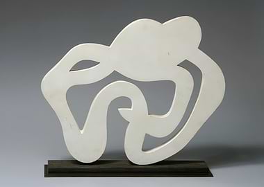 jean arp Abstract White Sculpture on Dark Base