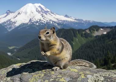Chipmunk with Mountain View