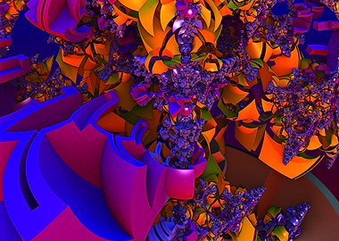 Brightly Jumbled - Abstract Fractal Art with Vibrant Colors
