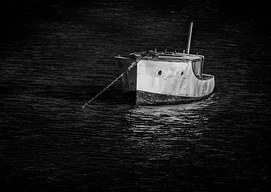 Monochrome Boat on Water