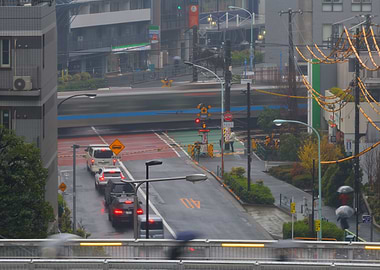 Rainy Day in Busy Tokyo