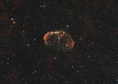Crescent Nebula Stellar Remnant in Deep Space