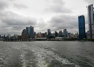 Cityscape of NYC view from the water