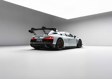 White Audi R8 with Spoiler