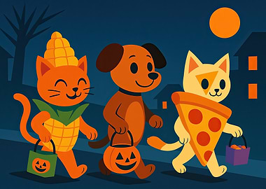 Halloween Trick-or-Treating Pets