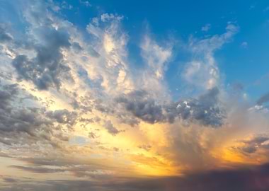 Dramatic Sky with Clouds at Sunset