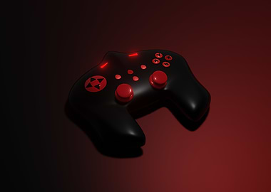 Black and Red Gaming Controller