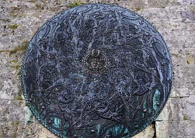 Bronze Door with Relief Sculpture