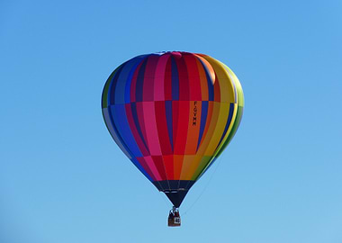 Colorful Hot Air Balloon in Blue Sky