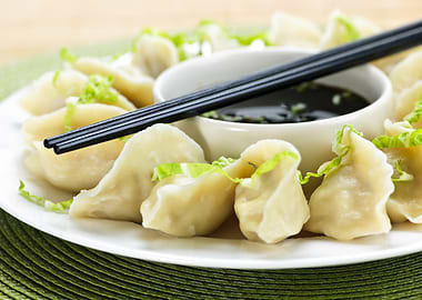Delicious Dumplings with Soy Sauce