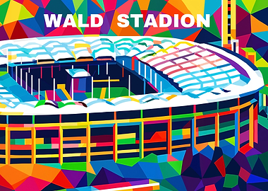 Wald Stadion Colorful Geometric Illustration
