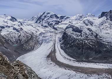Snowy Mountain Range Landscape