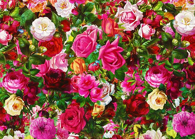 Elegant Vintage Floral Rose Garden Blossom