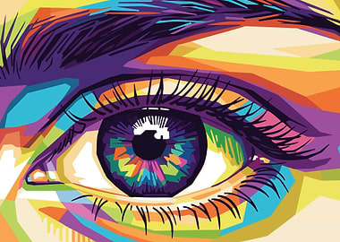 Colorful Eye Pop Art Illustration