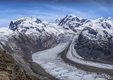 Snowy Mountain Range Landscape Photography