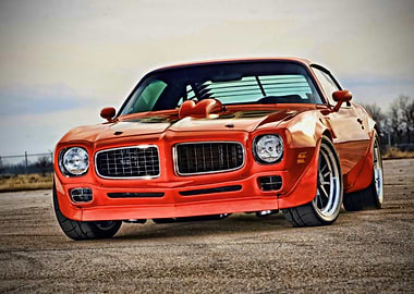 Orange Pontiac Trans Am Muscle Car