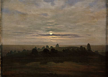 Ancient Stones Under Moonlight Painting