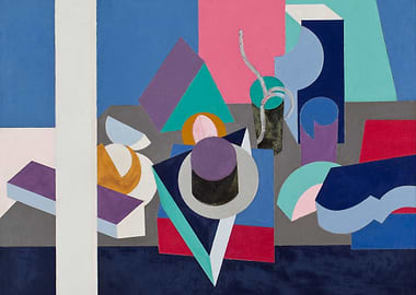 Abstract Still Life with Geometric Shapes