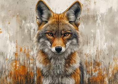 Coyote Portrait Painting