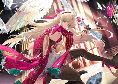 Girl with Sword and Pink Outfit