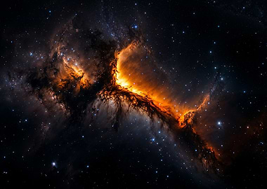 Dramatic Nebula in Starry Space