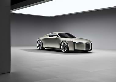 Silver Audi Concept Car in Studio