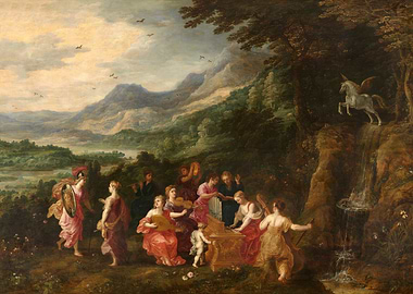 Allegory of Music with Pegasus Painting