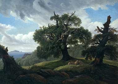 Landscape with Trees and Distant Sea