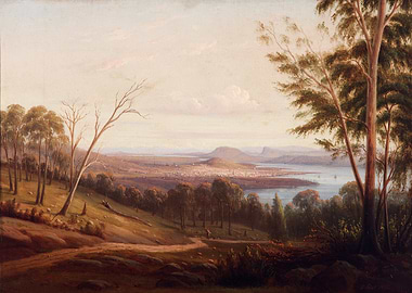 Hobart Town with Mount Wellington painting