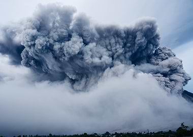 Volcanic Eruption with Ash Cloud