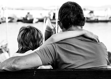 Father and Child by the Sea