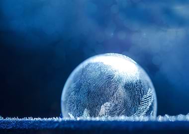 Frozen Bubble with Ice Crystals