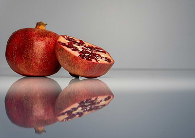 Pomegranate Still Life with Reflection