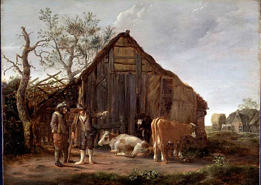 Rural Scene with Figures and Cattle