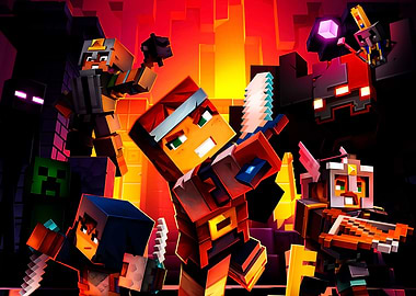 Minecraft Dungeons Characters in Action