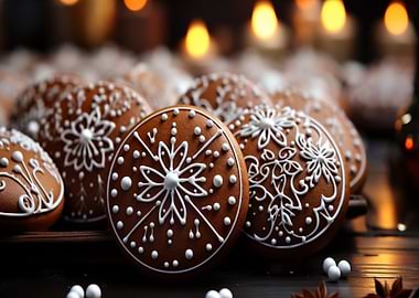 Christmas Gingerbread Cookies with White Icing