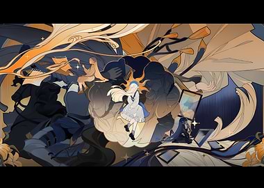 Dreamy Girl in Abstract Setting