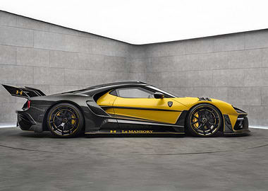 Yellow and Carbon Fiber Sports Car