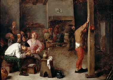 Old Tavern Scene Painting